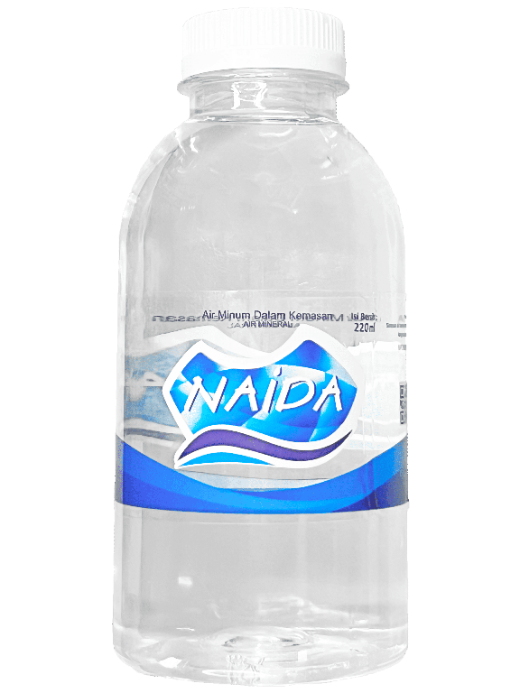 NAIDA Air Mineral Botol Premium 220 ML, elegan dan higienis